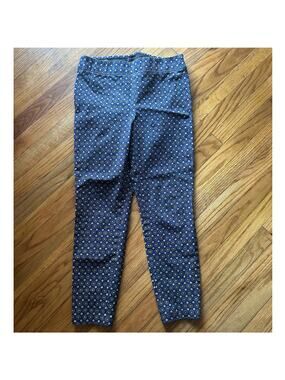 Talbots Essex Ankle Pants Blue Gold Geometric 8